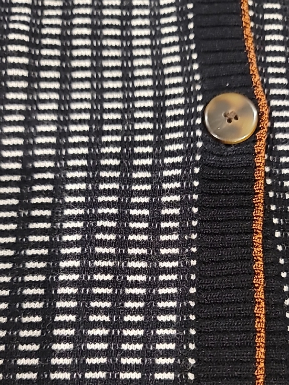 Jones New York Black and White Knit Long Cardigan - Picture 6 of 9